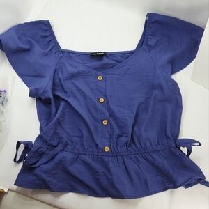 A. Byer Summer Top Flutter Sleeves Side Tie